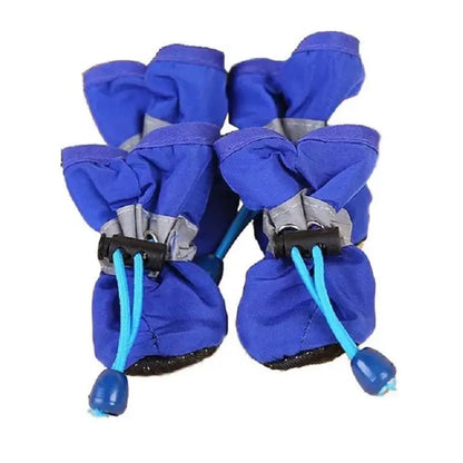 Blue Color Waterproof Dog Boots Anti-Slip Warm Paw Protectors