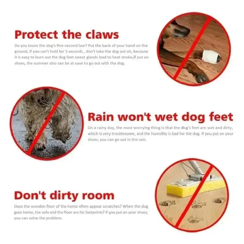 Waterproof Dog Boots Anti-Slip Warm Paw Protectors
